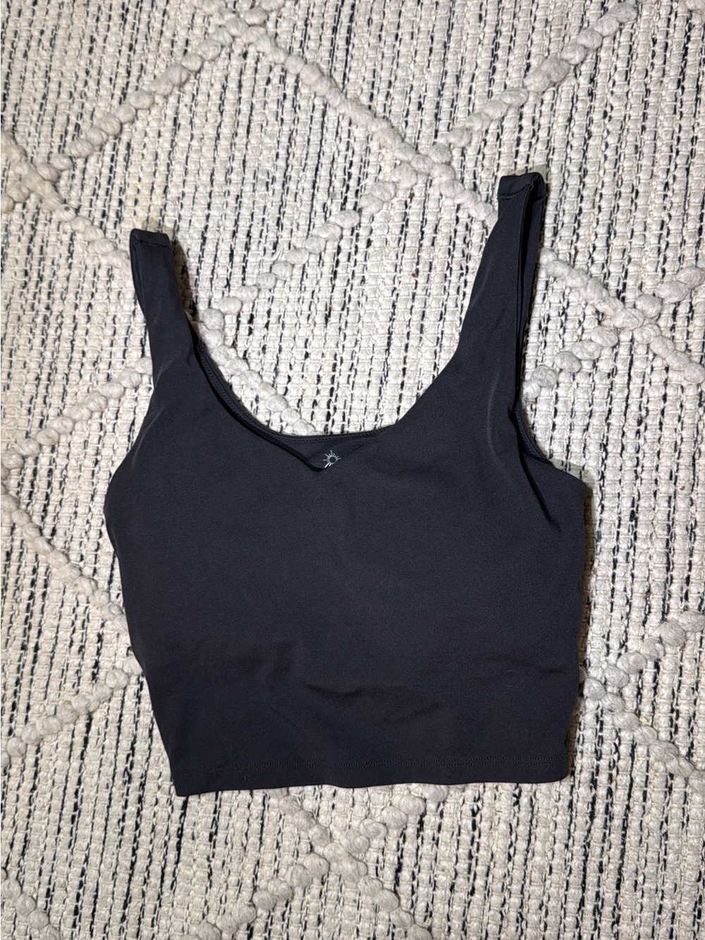 aerie Black Scoop Neck Crop Tank